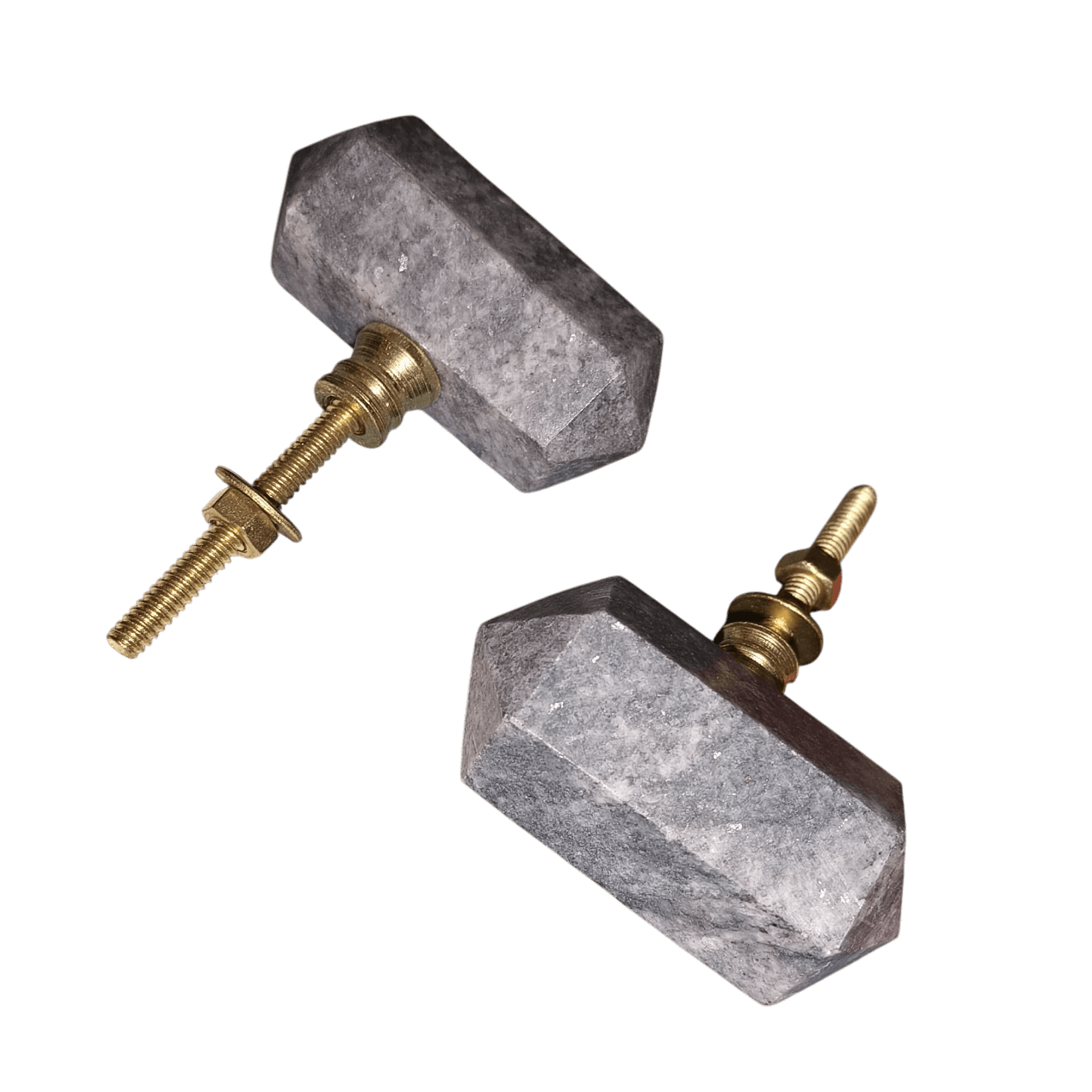 IRON & MARBLE KNOB (POLISH)